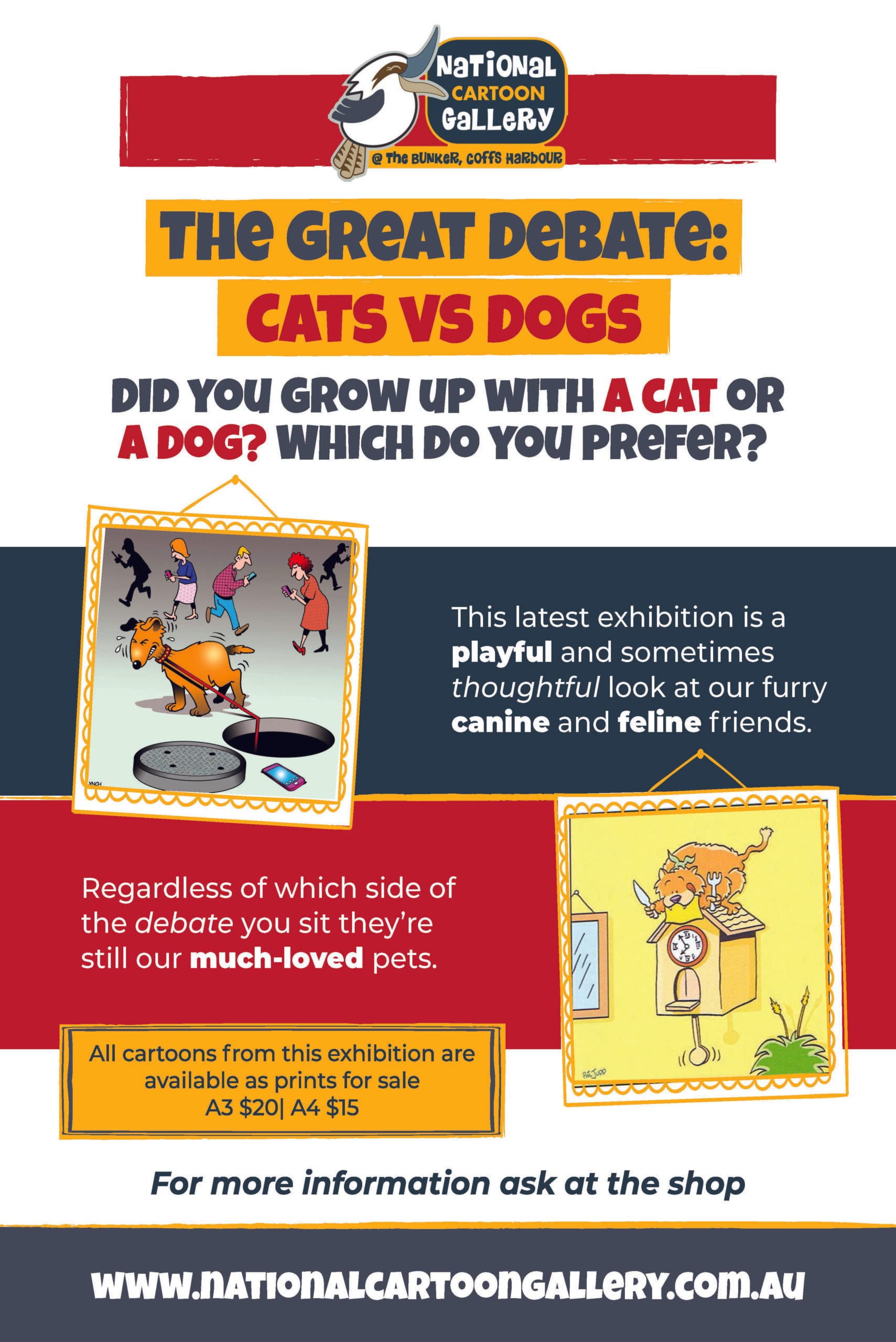 Cats v Dogs A4 Flyer